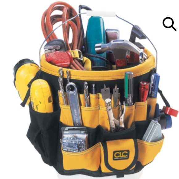 CLC (Custom LeatherCraft) 61 Pocket In-and-Out Bucket Organizer - black & gold - Picture 1 of 11